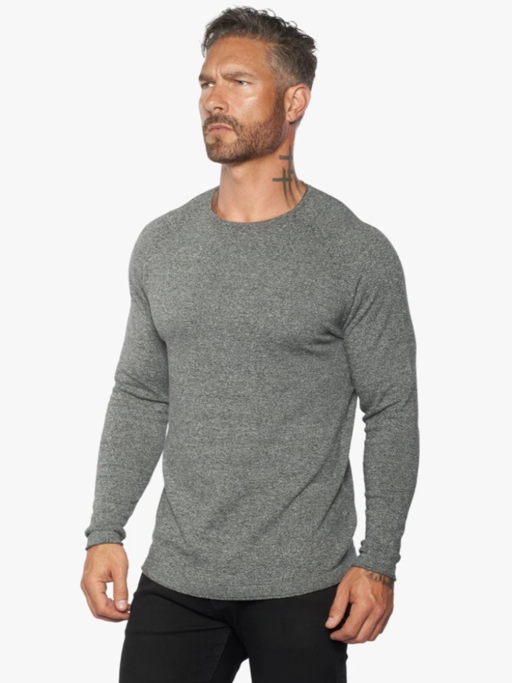 Weston Jon Boucher Lightweight Slim Fit Sweater in Dark Stone L